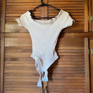 Beige Off The Shoulder Bodysuit